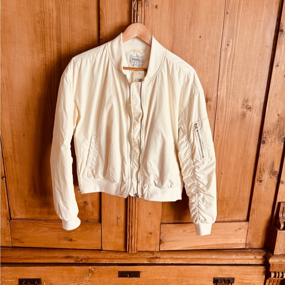 Evereve Ivory Bomber Jacket